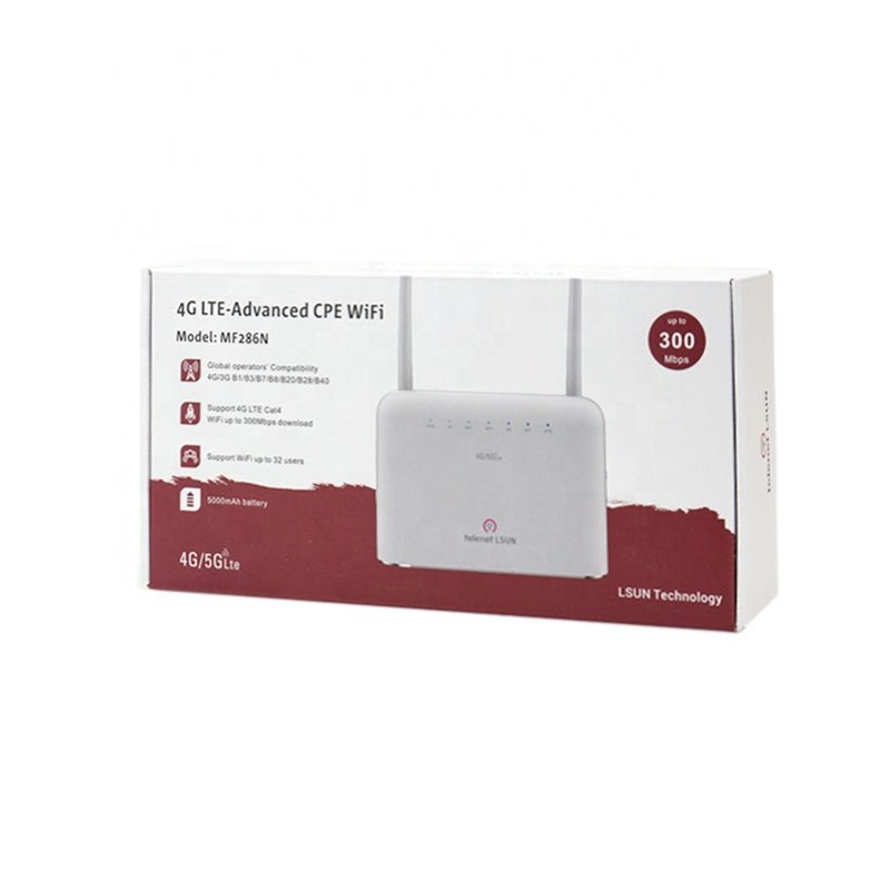 Telenet LSUN CPE MF286N LTE 4G wireless router CAT4 5000mAh battery SIM card slot 150 Mbps volte router